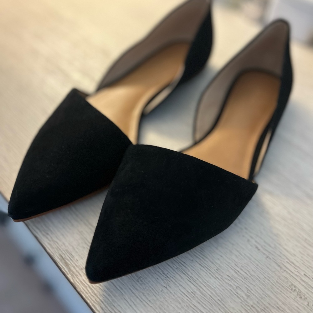 Jcrew  suede black flats 8.5